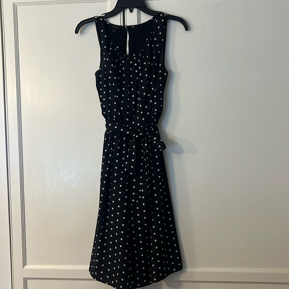 Talbots black polka dot dress size 6